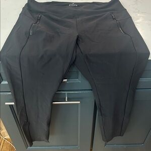 Athleta Jet Black Zippered Leggings joggers